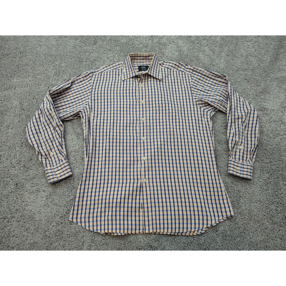 Ike Behar Button Up Shirt‎ Mens Medium Check Casual Office Made in Canada